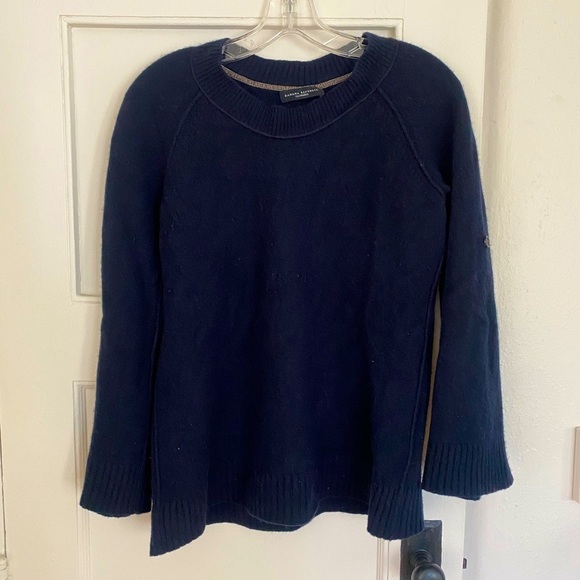 Banana Republic Navy 100% Cashmere Crewneck Sweater Size Medium - Picture 1 of 6